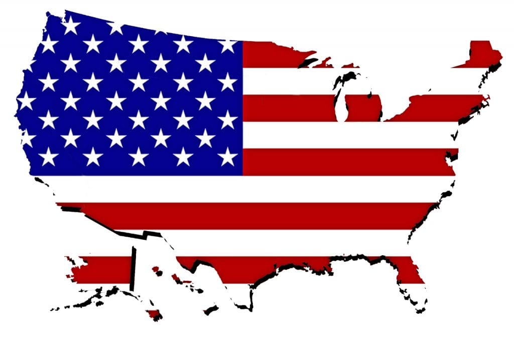 united states map with flag 1
